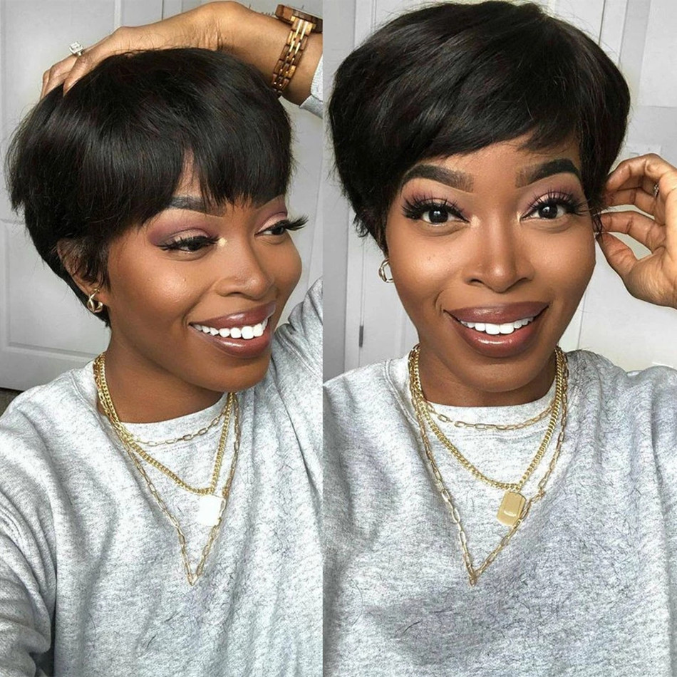 Short Human Hair Wigs Pixie Cu - Short Pixie Cut Wig Human Hair Cheap 评论和价格