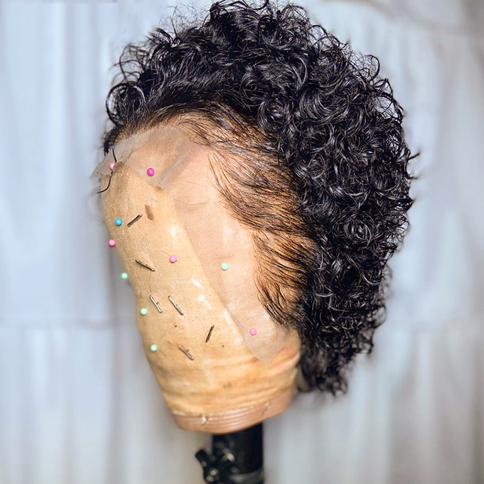 Curly Pixie Cut Wig Lace Human - Short Pixie Cut Wig Human Hair Cheap 评论和价格