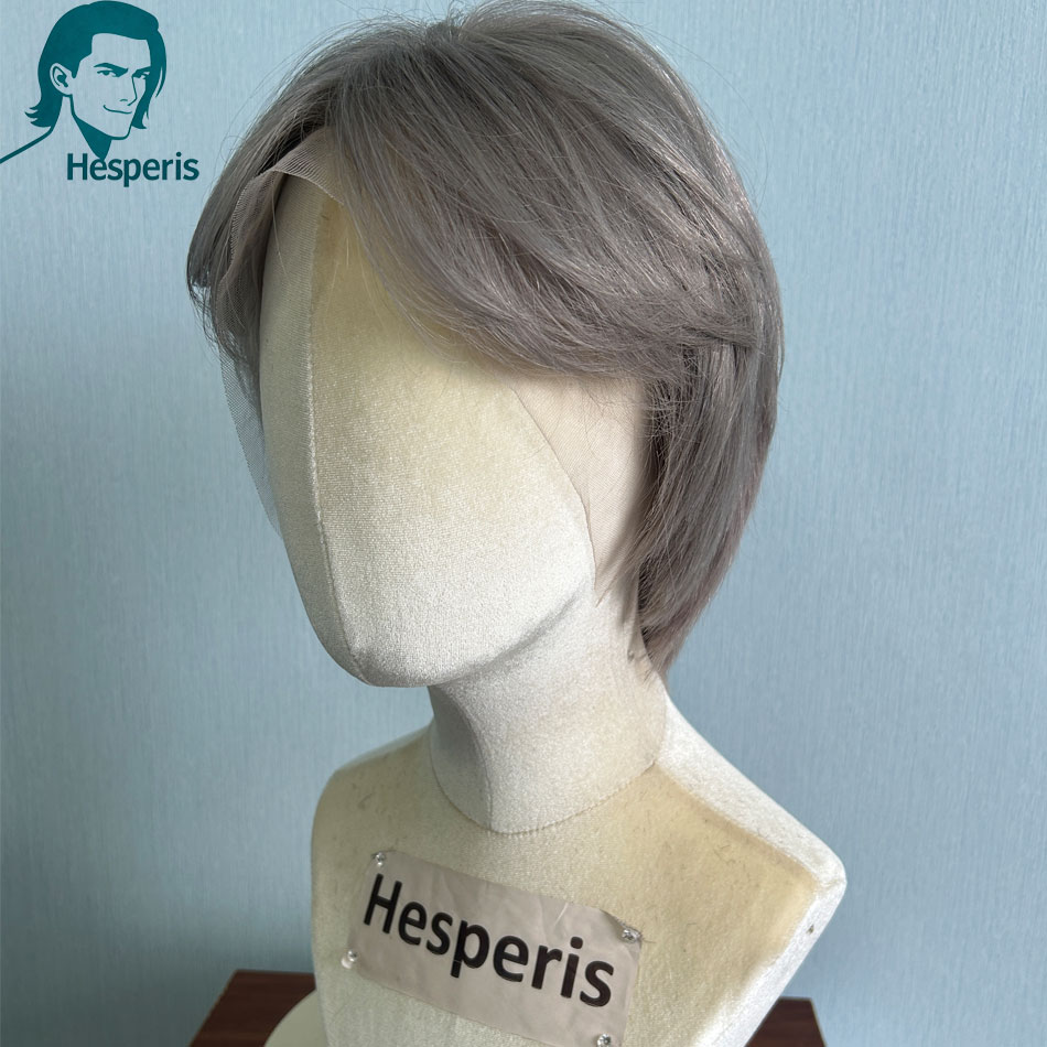 Hesperis Brazilian Remy Grey C - Pre Parted 13X4 Lace Front Bob Wig 评论和价格