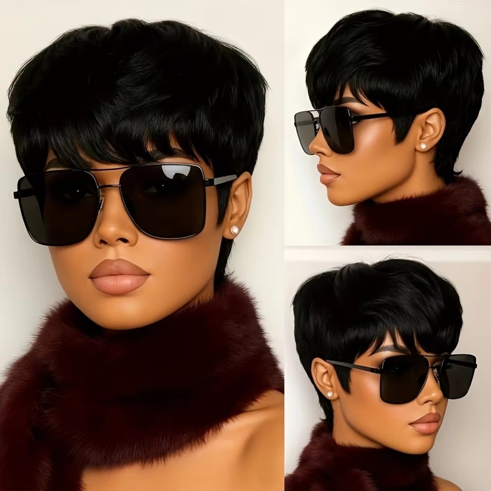 Women's Short Pixie Cut Human  - Short Pixie Cut Wig Human Hair Cheap 评论和价格