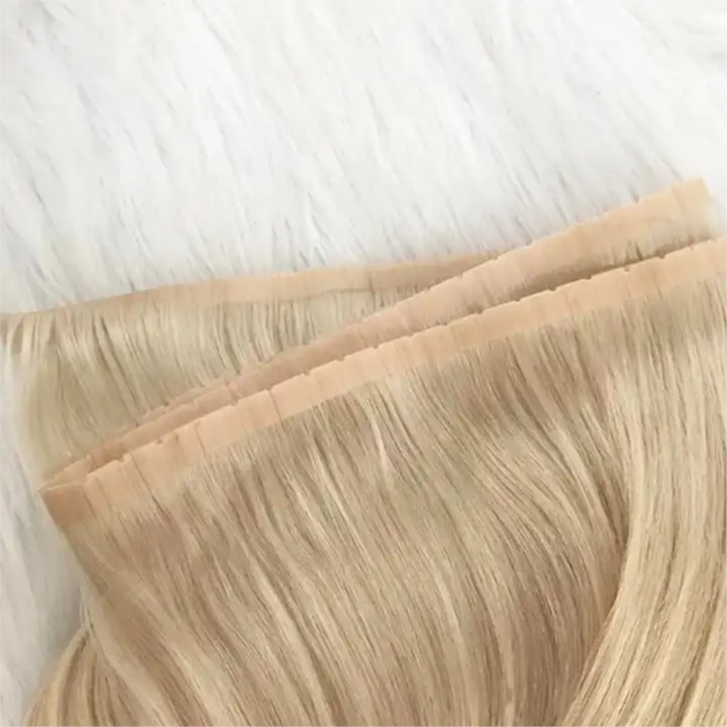 Invisible PU Weft Hair with Ho - Invisible Tape In Extensions Real Hair 评论和价格