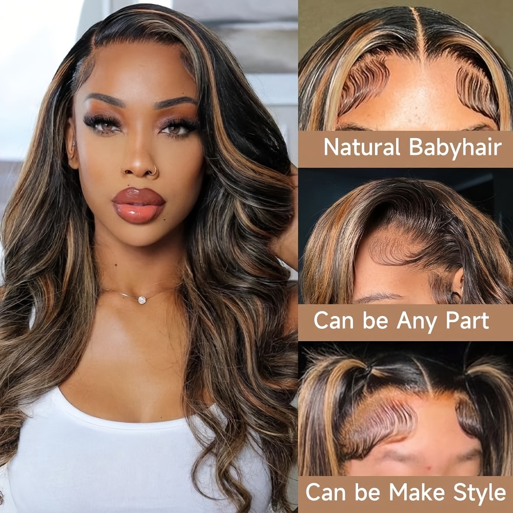 P1B30 Body Wave Highlight Ombr - Hd Lace Frontal Wig Human Hair Pre Plucked 评论和价格