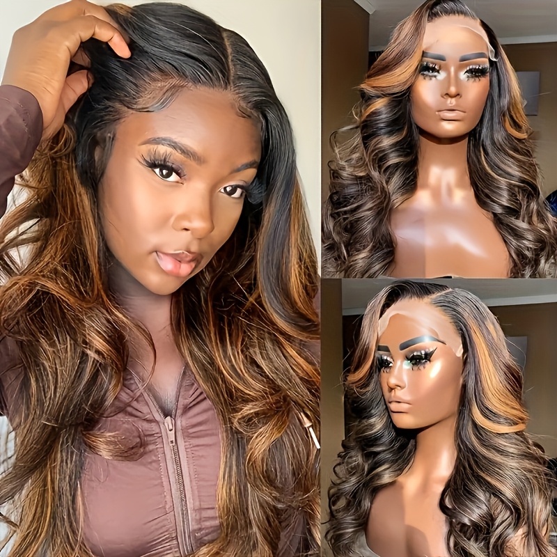 P1B30 Body Wave Highlight Ombr - Hd Lace Frontal Wig Human Hair Pre Plucked 评论和价格
