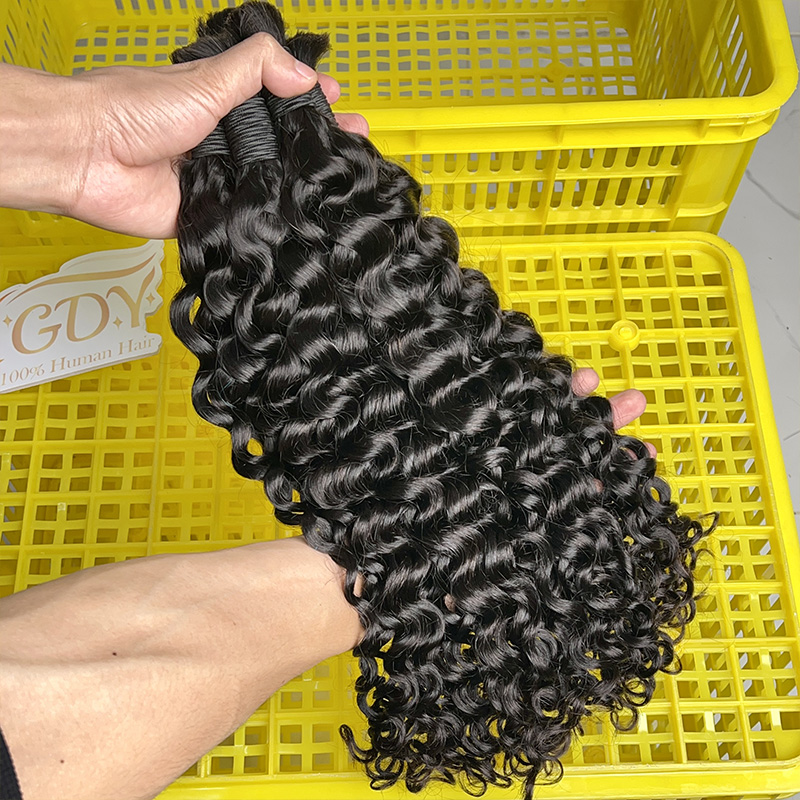 100% Human Hair Bulk for Braid - Water Wave Bulk Human Hair For Braiding 评论和价格