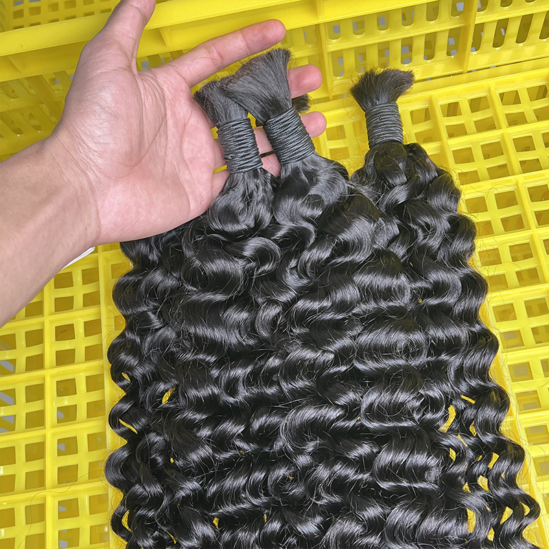 100% Human Hair Bulk for Braid - Water Wave Bulk Human Hair For Braiding 评论和价格