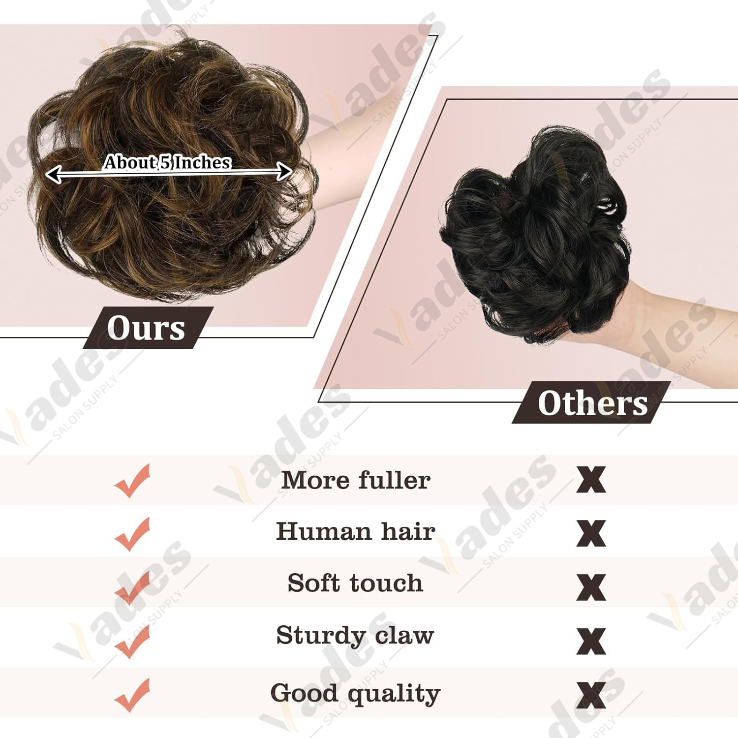 Messy Bun Hair Wavy Claw Clip  - Claw Clip Messy Bun Hair Piece 评论和价格