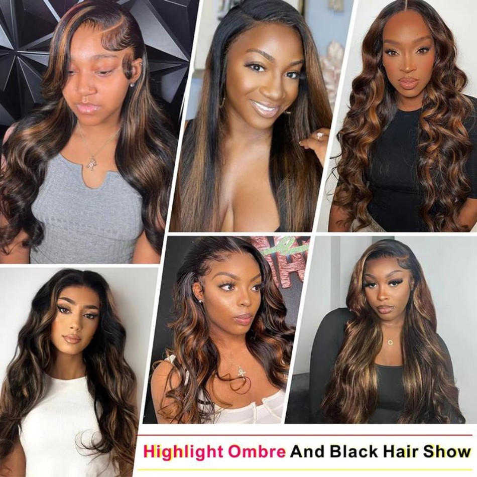 P1B30 Highlight Ombre Body Wav - Lace Front Wigs 评论和价格