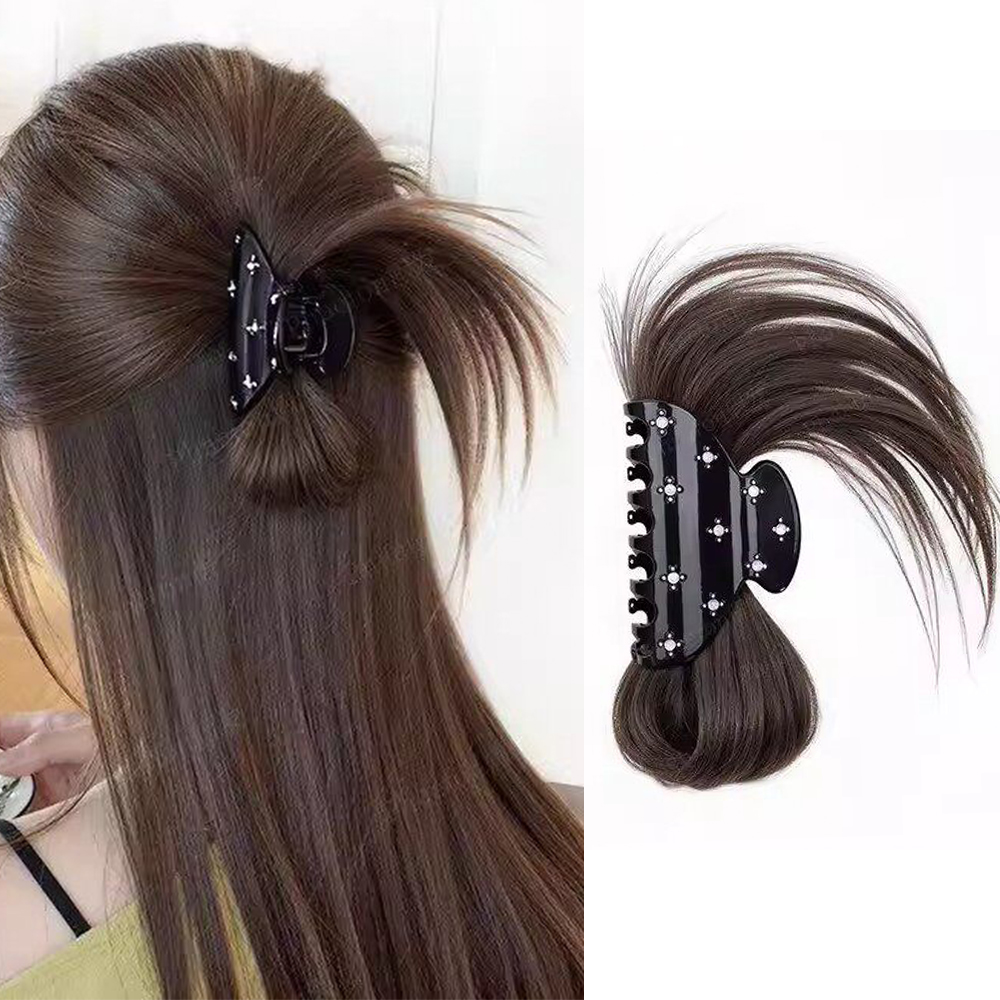 Fluffy Messy Bun Claw Clip Syn - Claw Clip Messy Bun Hair Piece 评论和价格
