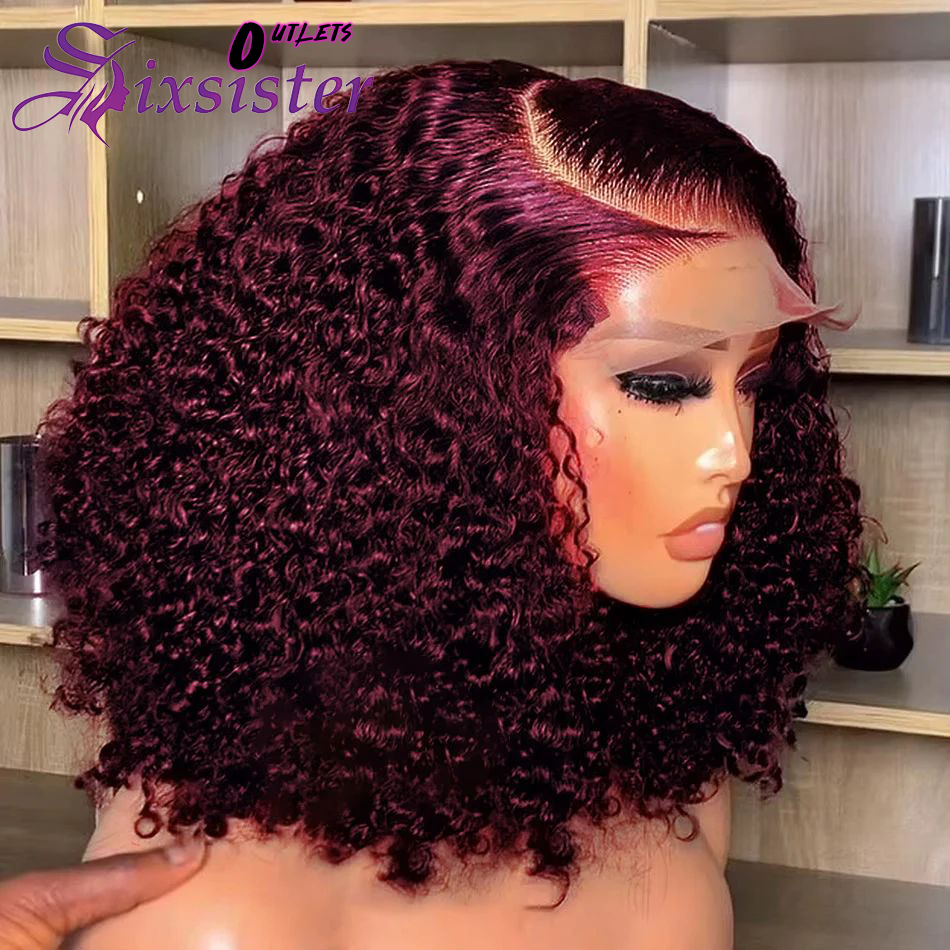 Burgundy 99J Deep Wave Short B - Glueless Wear And Go Human Hair Wig 评论和价格