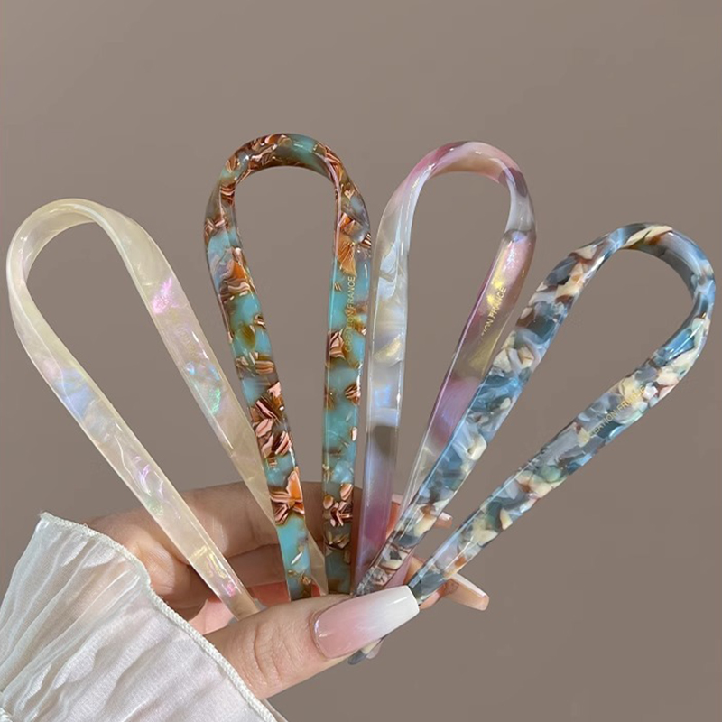 U-Shaped Hair Sticks Acetate A - Hair Bundles 评论和价格