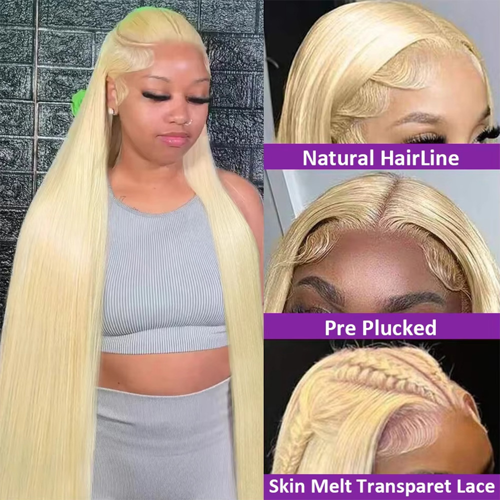 200% Density 613 Blonde Bone S - Hd Lace Frontal Wig Human Hair Pre Plucked 评论和价格