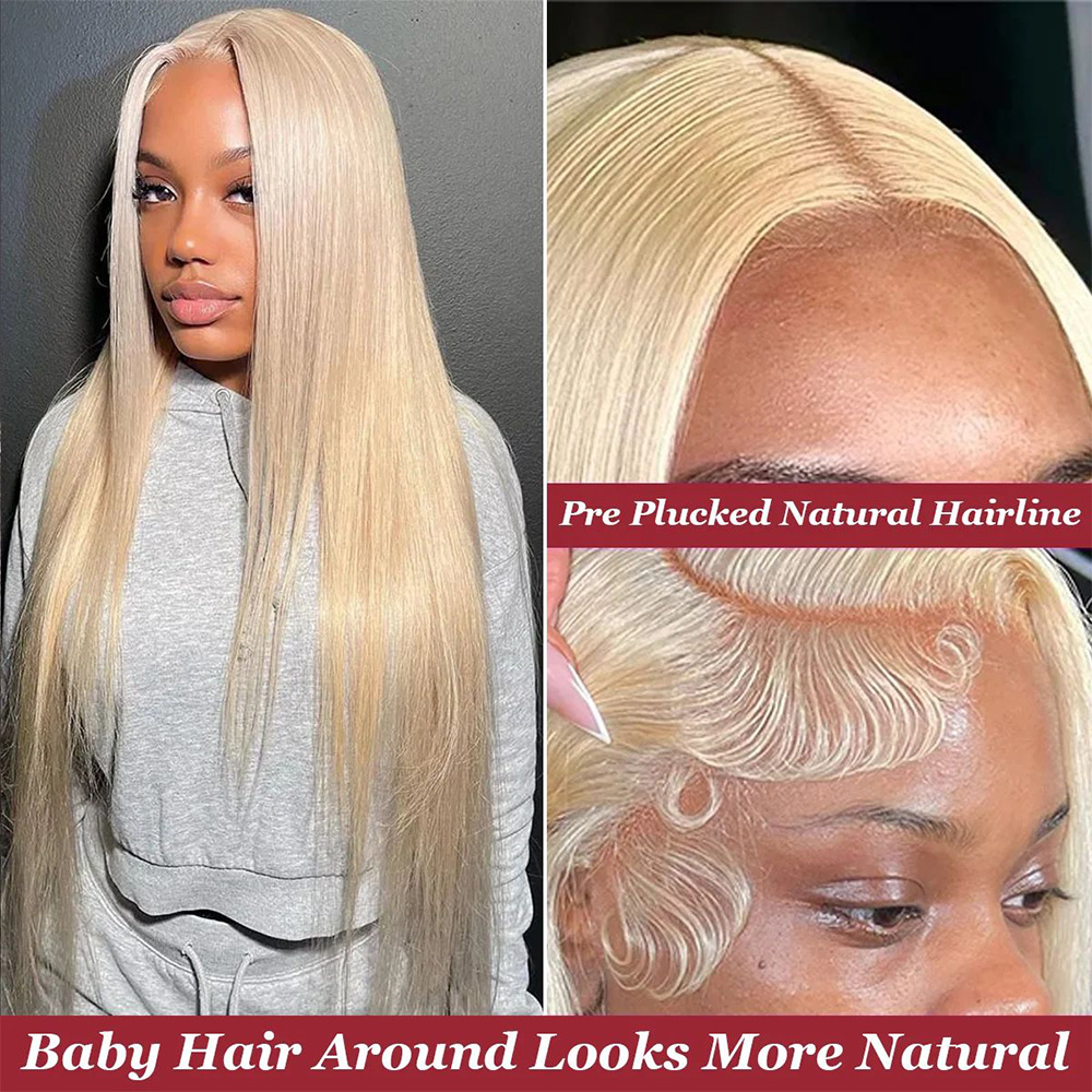 200% Density 613 Blonde Bone S - Hd Lace Frontal Wig Human Hair Pre Plucked 评论和价格