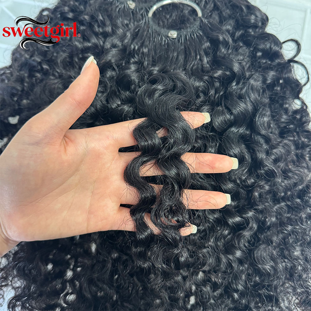 Pixie Curly Natural Black 100% - Water Wave Bulk Human Hair For Braiding 评论和价格