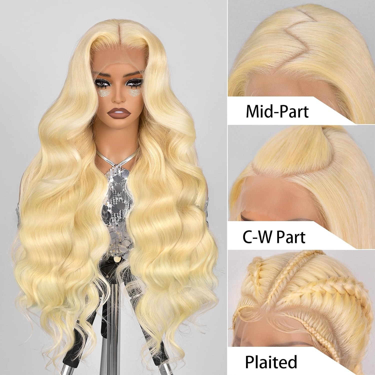 13x4 Lace Front Wig Human Hair - 613 Blonde Body Wave Lace Front Wig 评论和价格