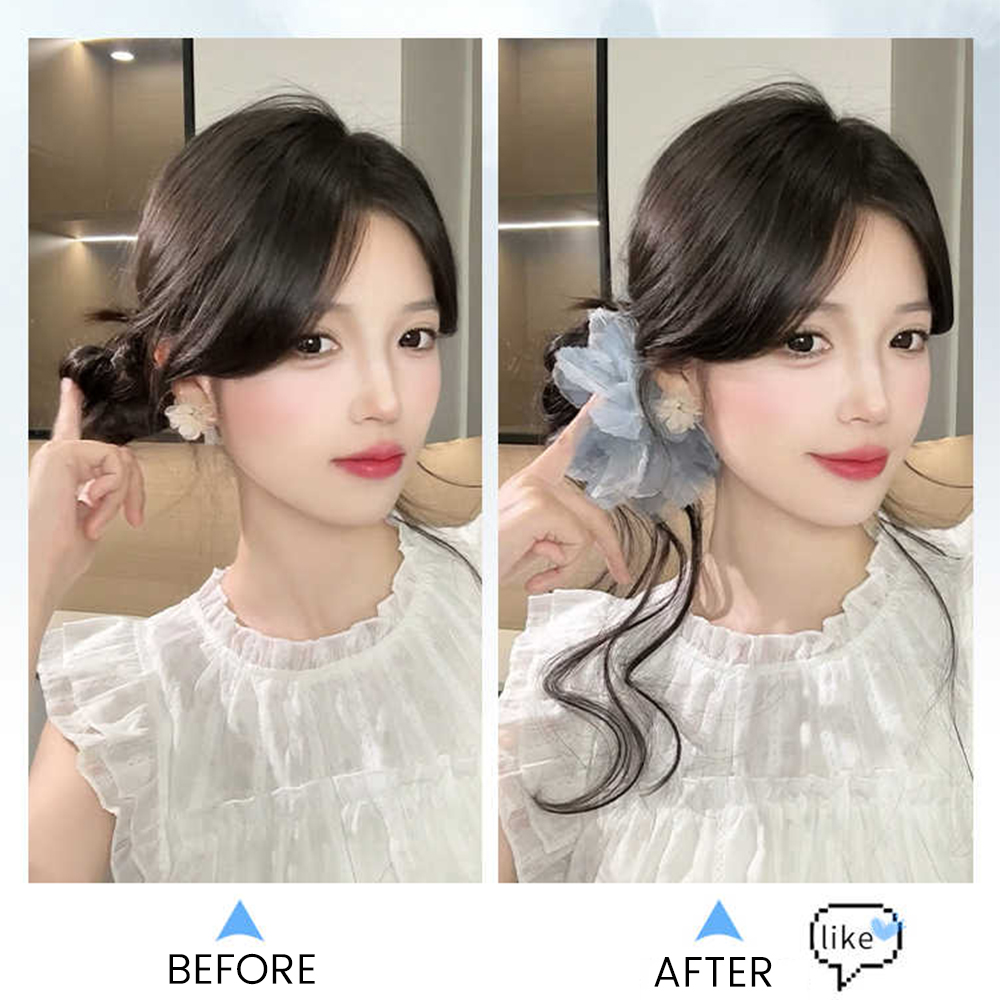 Synthetic Short Wavy Curly Flo - Claw Clip Messy Bun Hair Piece 评论和价格