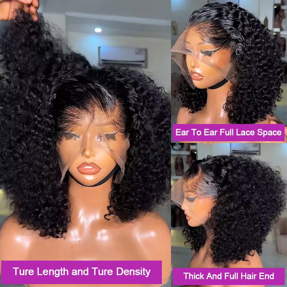 Water Wave Pre Cut Glueless Hu - Pre Parted 13X4 Lace Front Bob Wig 评论和价格