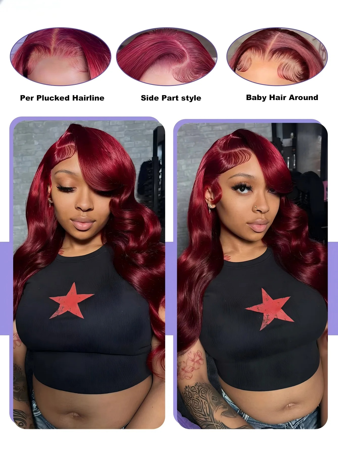 HD Transparent 99J Burgundy Bo - Hd Lace Frontal Wig Human Hair Pre Plucked 评论和价格