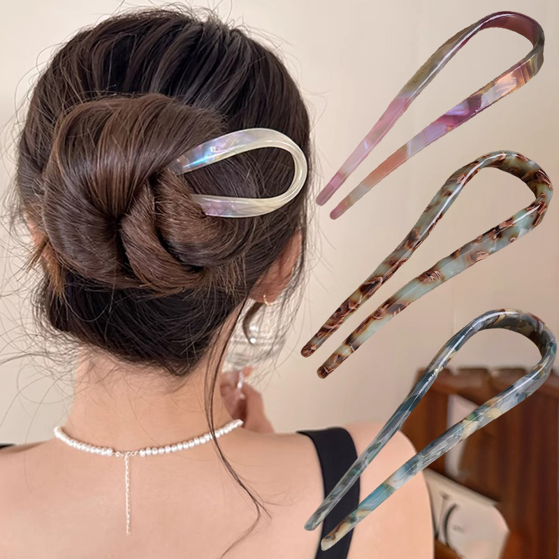 U-Shaped Hair Sticks Acetate A - Hair Bundles 评论和价格