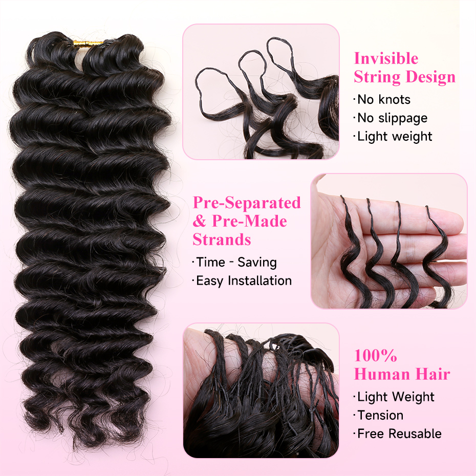 Natural Deep Wave Feather Croc - Hair Bundles 评论和价格