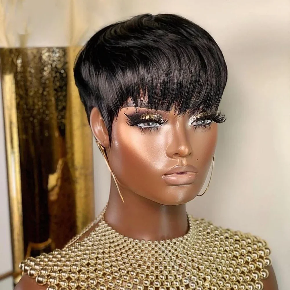 Short Human Hair Wigs Pixie Cu - Short Pixie Cut Wig Human Hair Cheap 评论和价格