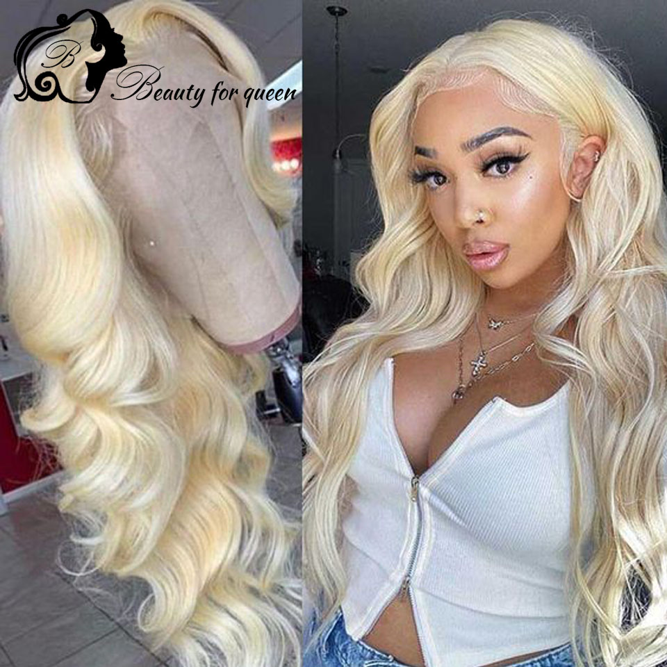 2026 Colored 613 Blonde Plucke - 613 Blonde Body Wave Lace Front Wig 评论和价格