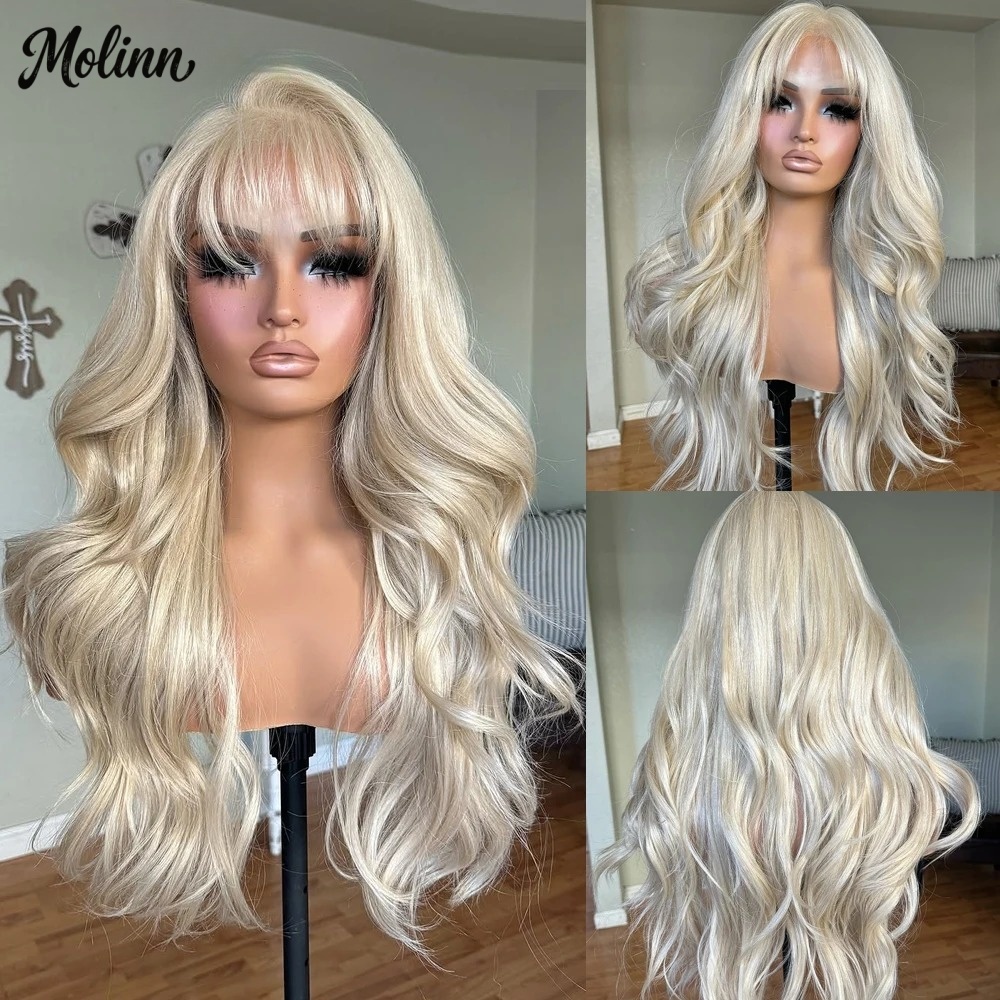 Bangs 613 Blonde Body Wave Lac - 613 Blonde Body Wave Lace Front Wig 评论和价格