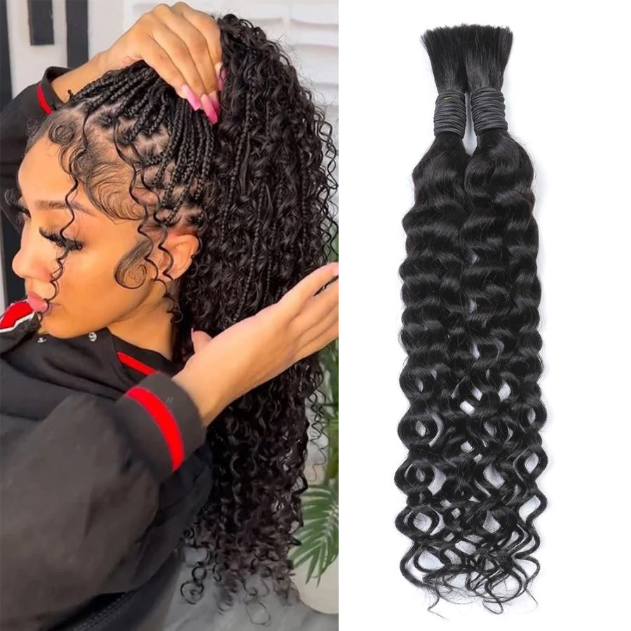 Boho Water Wave Human Hair for - Water Wave Bulk Human Hair For Braiding 评论和价格