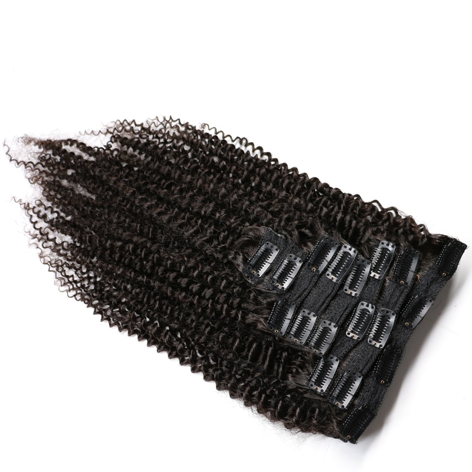 Kinky Curly Clip In Human Hair - Seamless Clip In Hair Extensions Human Hair 评论和价格