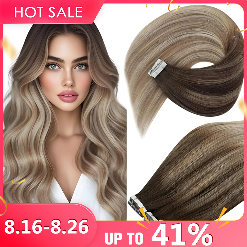 VeSunny Tape in Hair Extension - Invisible Tape In Extensions Real Hair 评论和价格