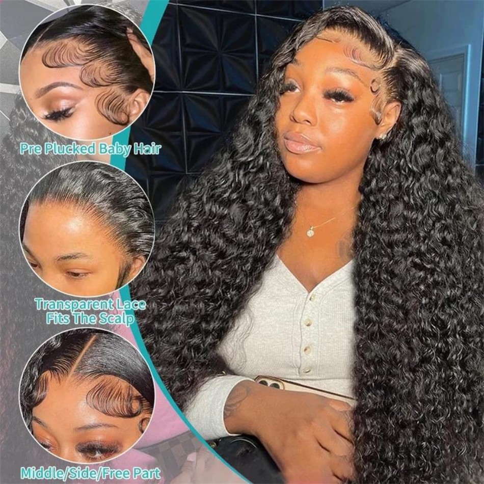 30 Inch Deep Wave Lace Front W - Hd Lace Frontal Wig Human Hair Pre Plucked 评论和价格