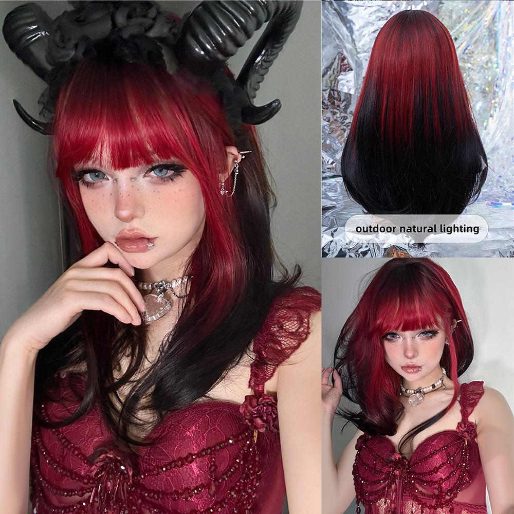 20Inch Sexy Black Red Ombre Sy - Synthetic Braided Wigs For Black Women 评论和价格