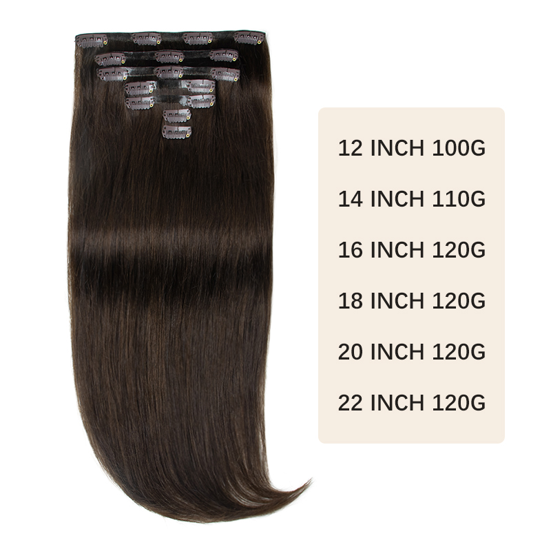 Invisible Thick PU Clip In Hum - Seamless Clip In Hair Extensions Human Hair 评论和价格