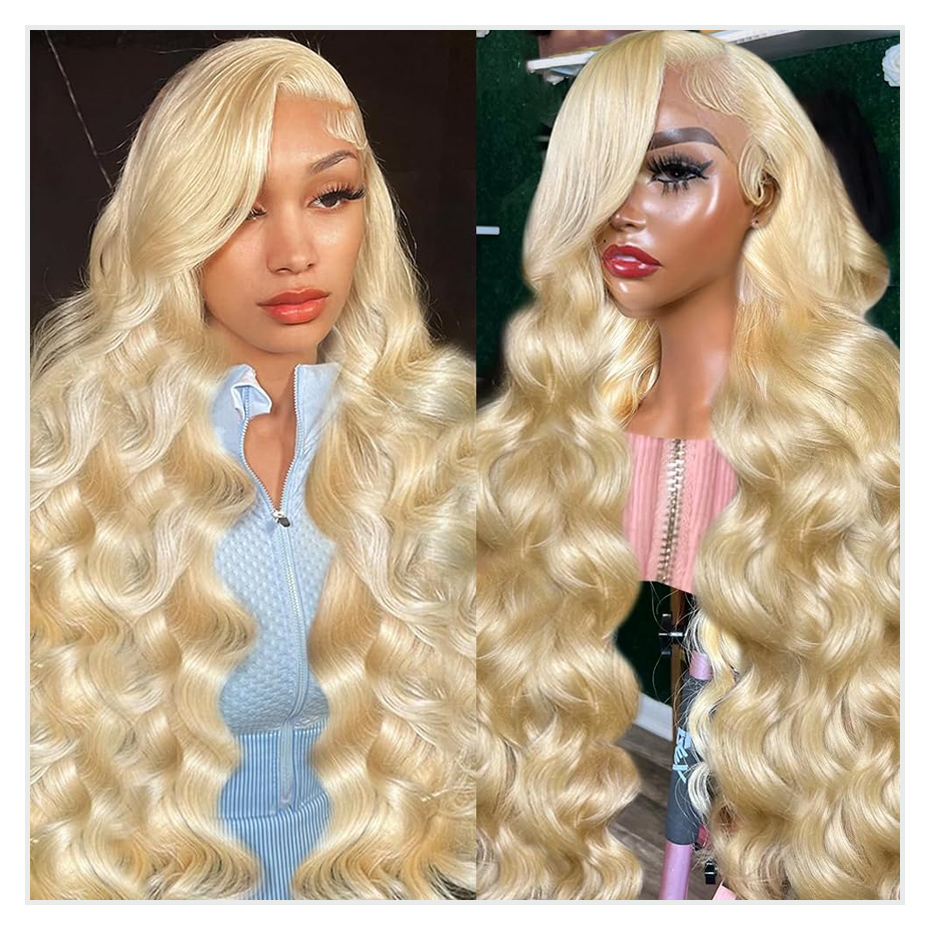 613 Honey Blonde 13x4 Lace Fro - 613 Blonde Body Wave Lace Front Wig 评论和价格