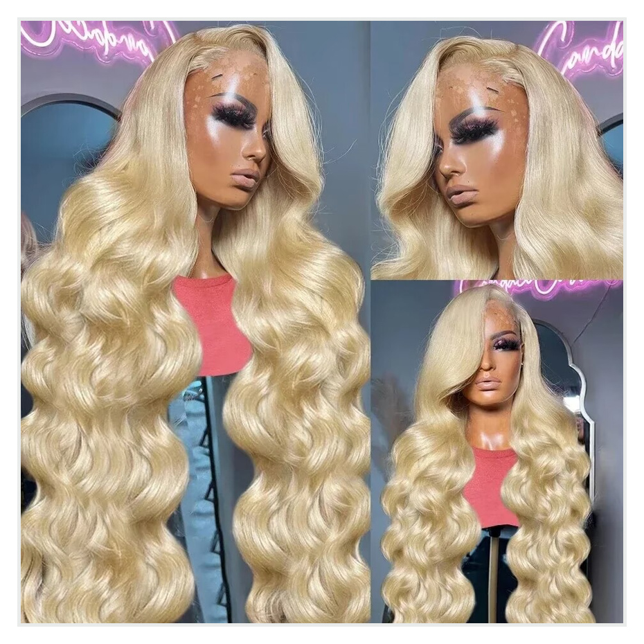 613 Honey Blonde 13x4 Lace Fro - 613 Blonde Body Wave Lace Front Wig 评论和价格