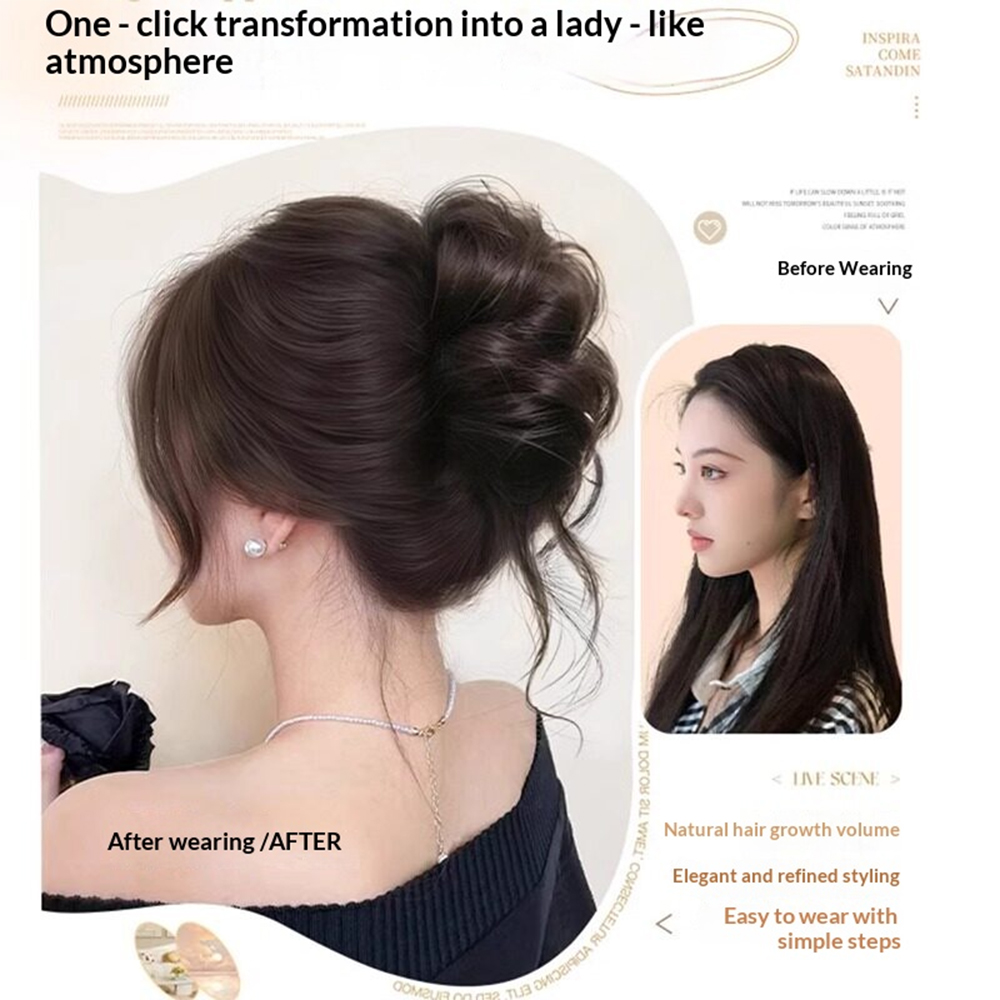1pc Elegant Chignon Bun Extens - Claw Clip Messy Bun Hair Piece 评论和价格